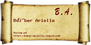 Báber Ariella névjegykártya